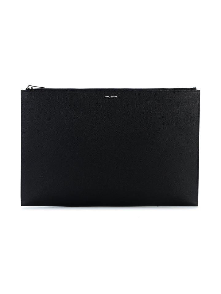 Saint Laurent - Grained Pouch - Men - Leather - One Size, Black, Leather