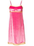 Alberta Ferretti Contrast Trim Slip Dress - Pink & Purple