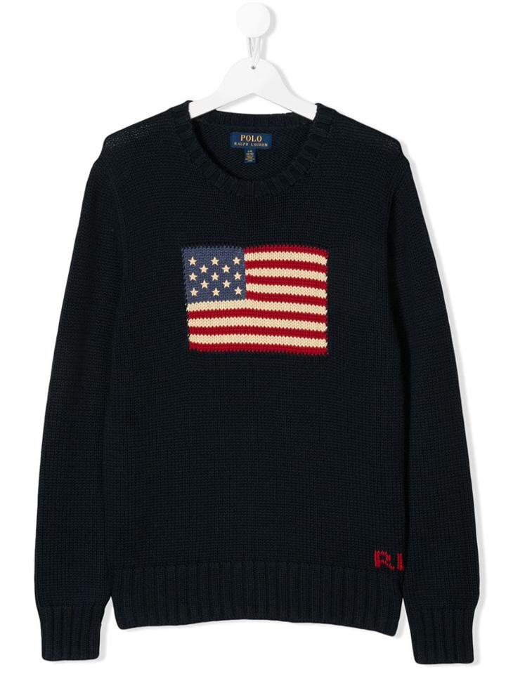 Ralph Lauren Kids Teen Us Flag Intarsia Jumper - Blue
