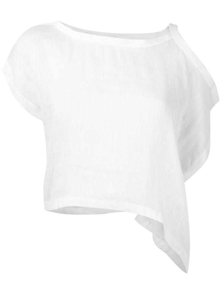 Ann Demeulemeester - Cut-out Asymmetric Top - Women - Cotton/linen/flax - 38, White, Cotton/linen/flax
