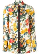 Fausto Puglisi Floral Print Shirt, Women's, Size: 38, White, Silk