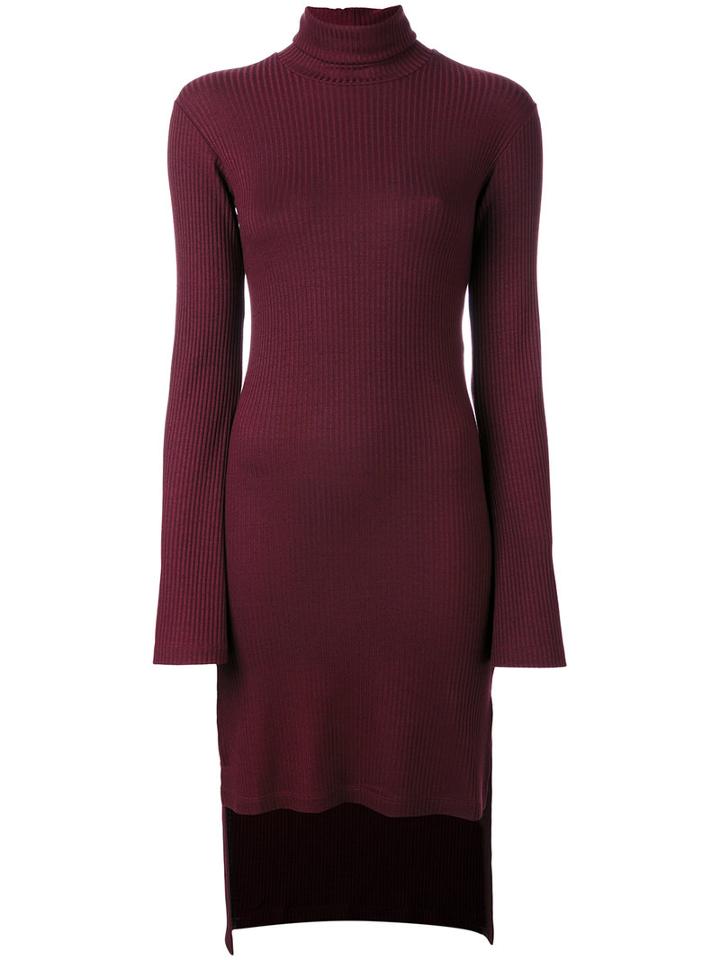 Mm6 Maison Margiela - High-low Hem Dress - Women - Spandex/elastane/modal - M, Red, Spandex/elastane/modal