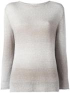 Lamberto Losani Round Neck Jumper, Women's, Size: Medium, Nude/neutrals, Linen/flax/cashmere/viscose