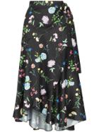 Paper London Fresa Floral Print Midi-skirt - Black