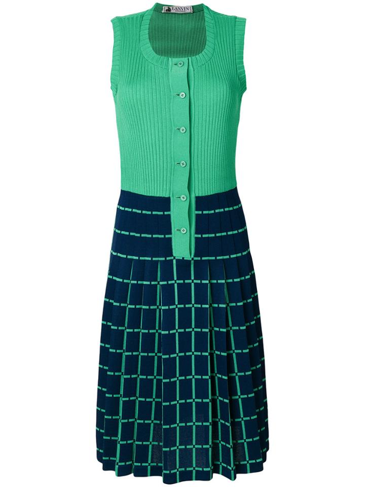 Lanvin Vintage Plaid Skirt Dress - Green