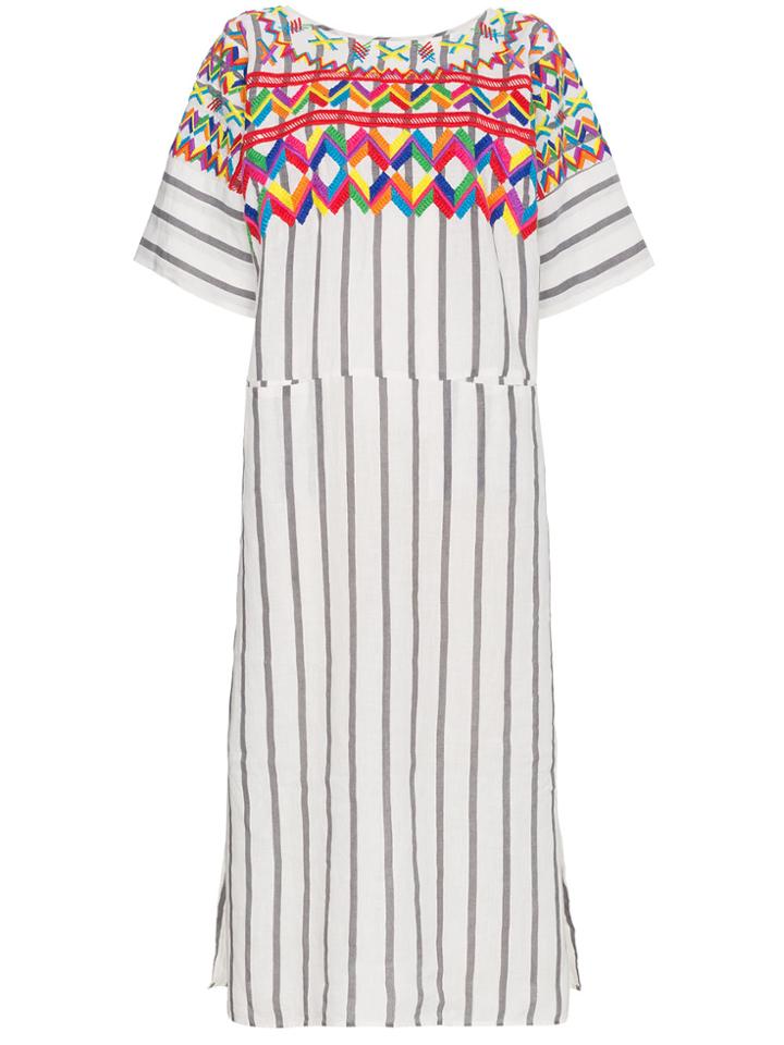 All Things Mochi Idania Embroidered Kaftan - Nude & Neutrals