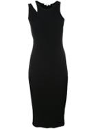 Helmut Lang Ribbed Cut-out Dress - Black