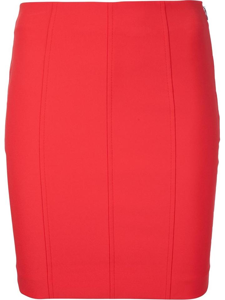 T By Alexander Wang Fitted Mini Skirt, Women's, Size: 2, Red, Cotton/nylon/spandex/elastane