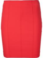 T By Alexander Wang Fitted Mini Skirt, Women's, Size: 2, Red, Cotton/nylon/spandex/elastane