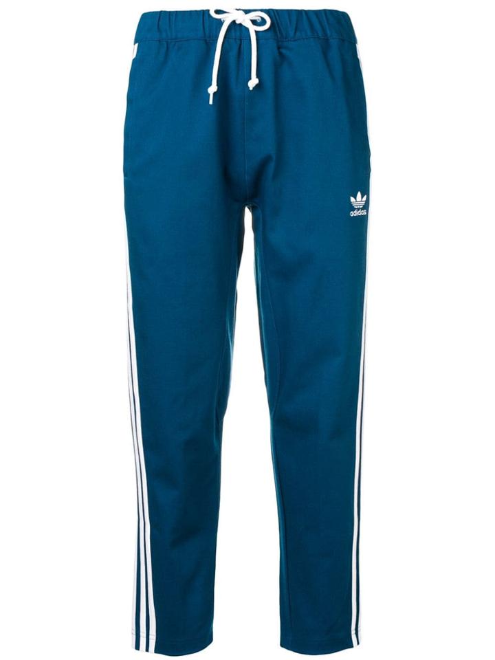 Adidas Cropped Twill Trousers - Blue