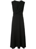 Partow Ruched Front Midi Dress - Black