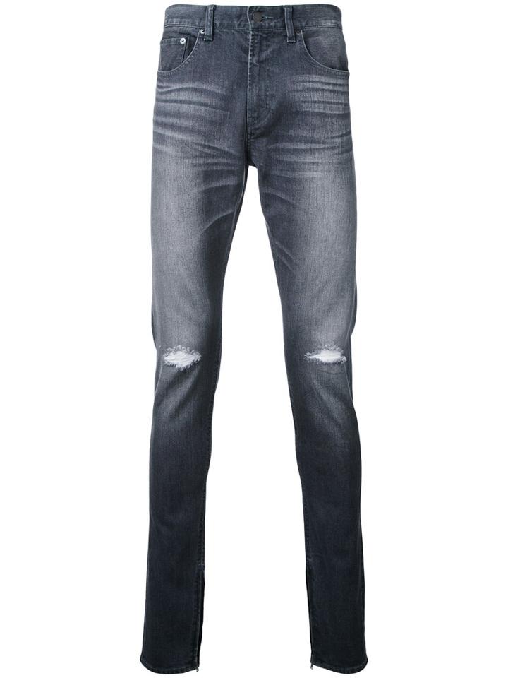 Monkey Time Distressed Skinny Jeans, Men's, Size: Medium, Grey, Cotton
