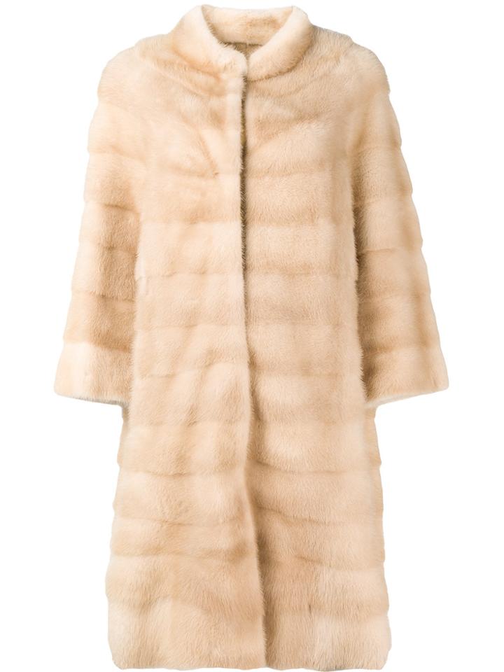 Liska Palinamai Fur Coat - Nude & Neutrals
