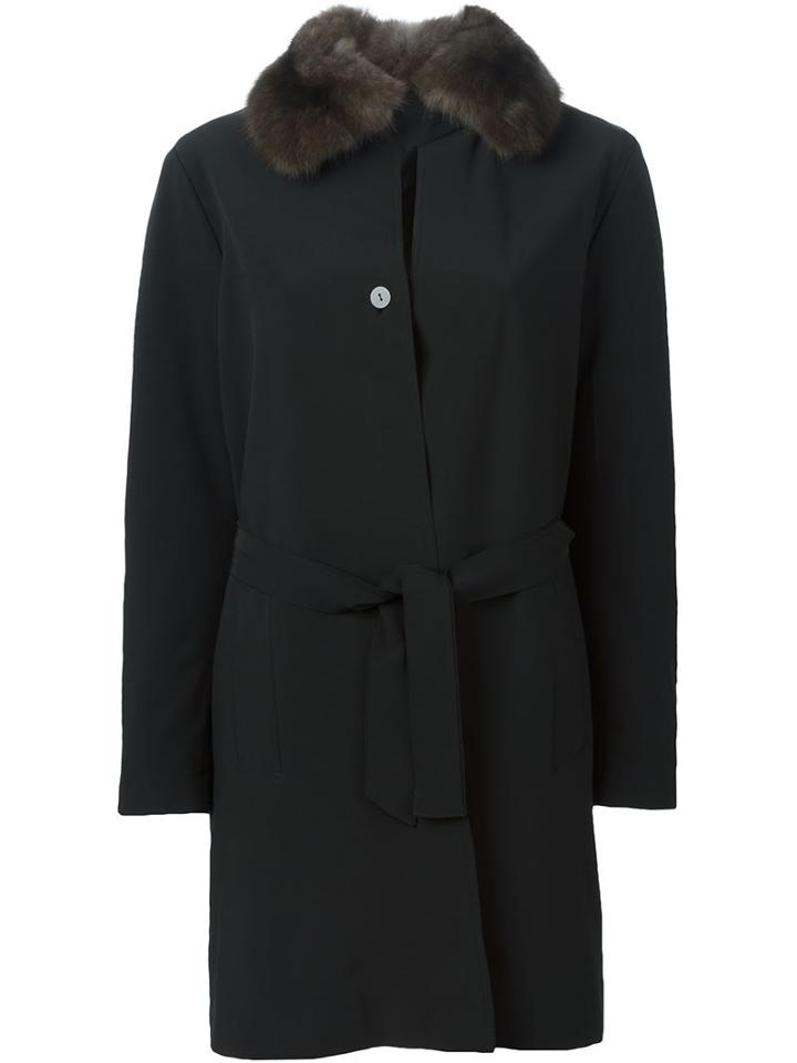 Liska Weasel Fur Collar Coat
