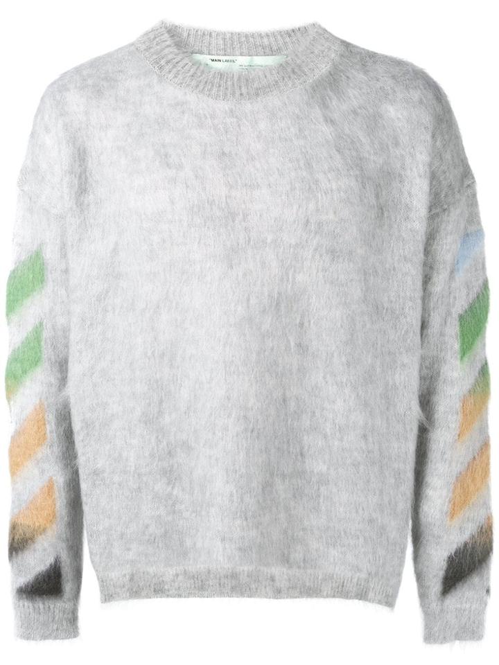 Off-white Diag Brushed Jumper - Grey