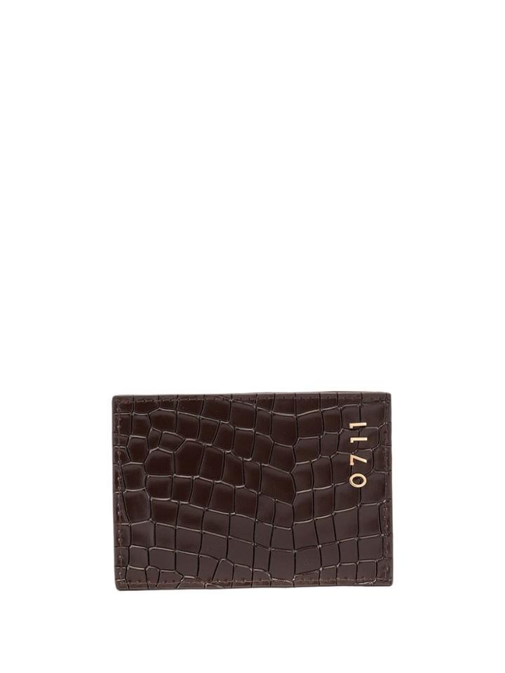 0711 Croco-effect Cardholder - Brown