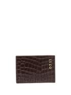 0711 Croco-effect Cardholder - Brown