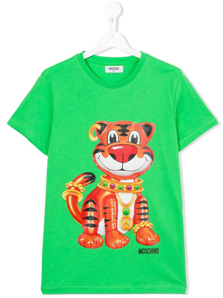Moschino Kids Tiger Print T-shirt - Green
