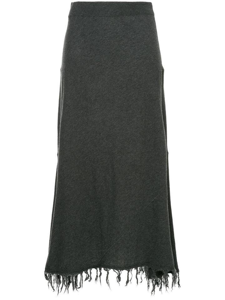 Jil Sander Draped Fringe Embellished Skirt - Grey