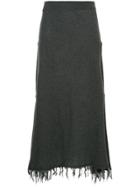 Jil Sander Draped Fringe Embellished Skirt - Grey