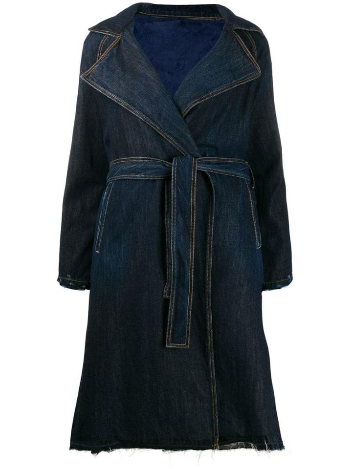 Pinko Denim Trench Coat - Blue