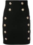 Balmain Decorative Button Short Skirt - Black
