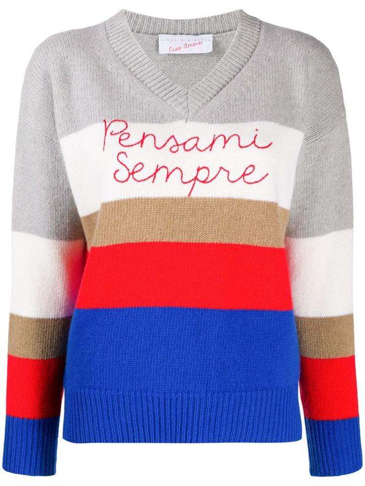Giada Benincasa Panelled Crew Neck Jumper - Blue