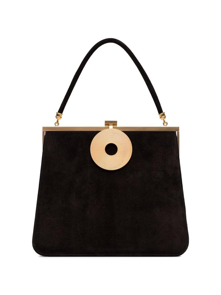 Dorateymur Midi Calf Suede Tote Bag - Black