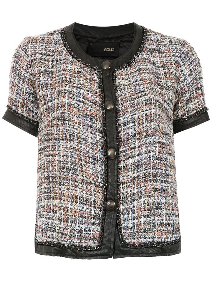 Andrea Bogosian Tweed Short Sleeved Top - Multicolour