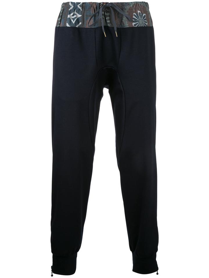 Kolor Floral Print Detail Track Pants, Size: 3, Blue, Cotton