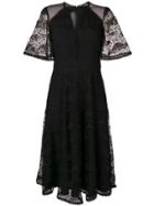 Temperley London Haze Lace Sleeved Dress - Black