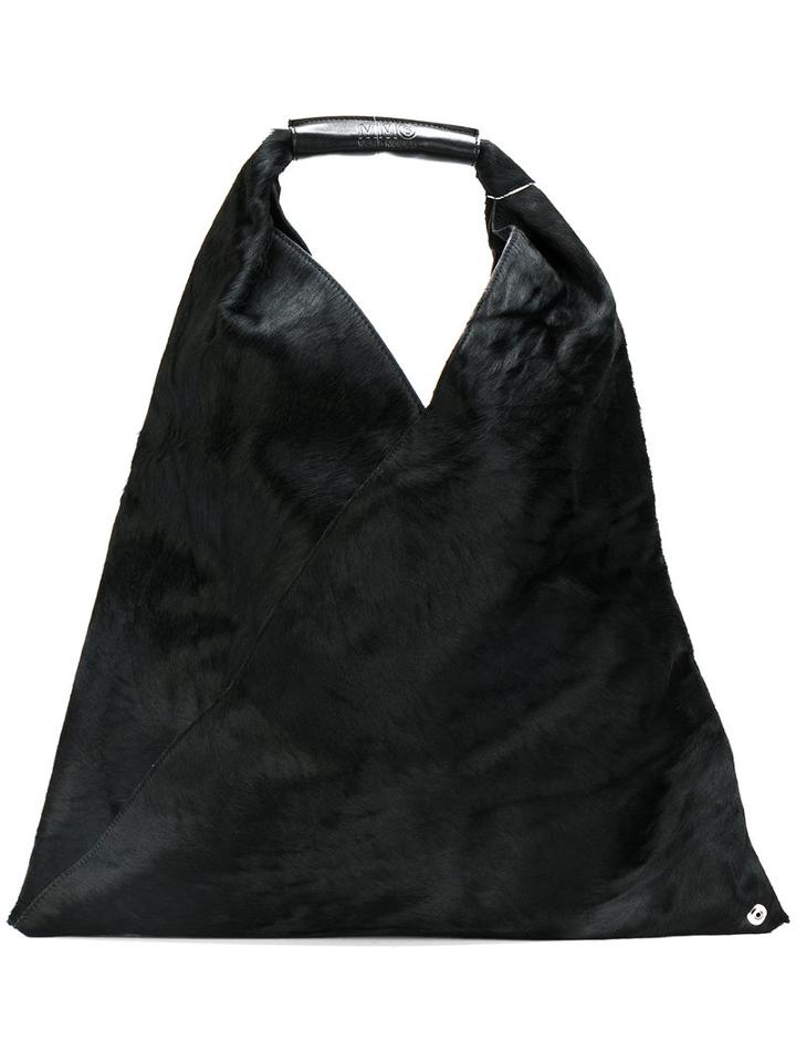 Mm6 Maison Margiela - Slouchy Tote - Women - Goat Fur/leather - One Size, Black, Goat Fur/leather