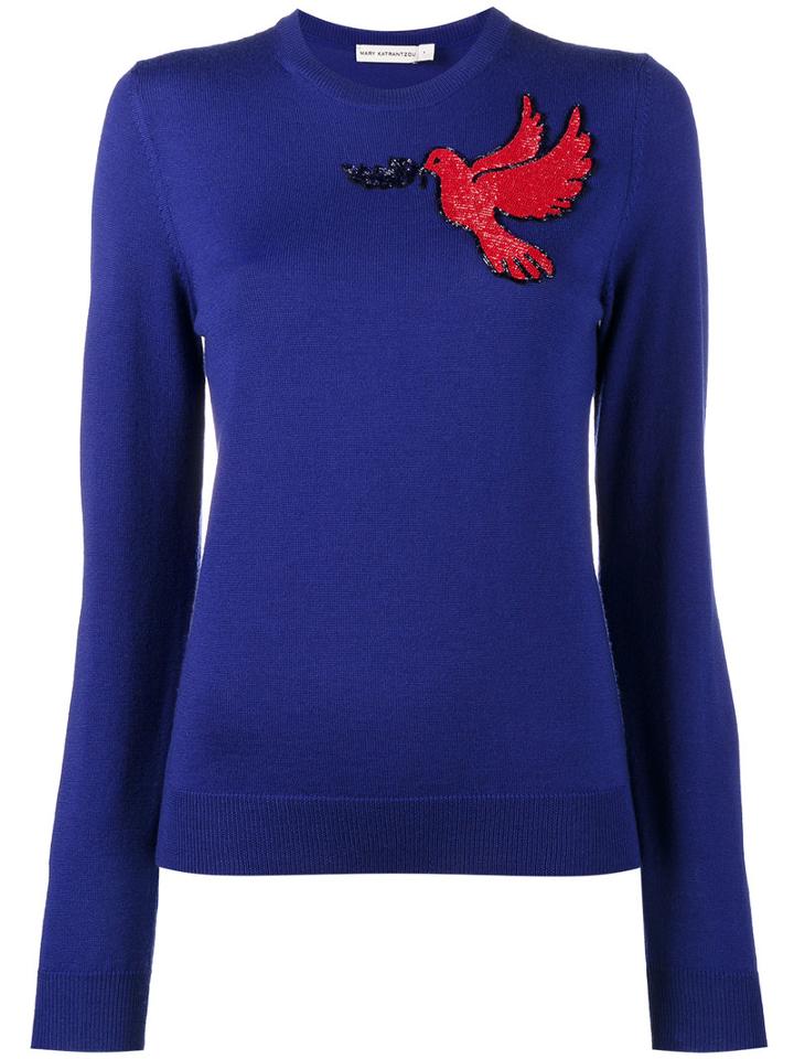 Mary Katrantzou Helia Jumper, Women's, Size: Small, Blue, Virgin Wool/glass