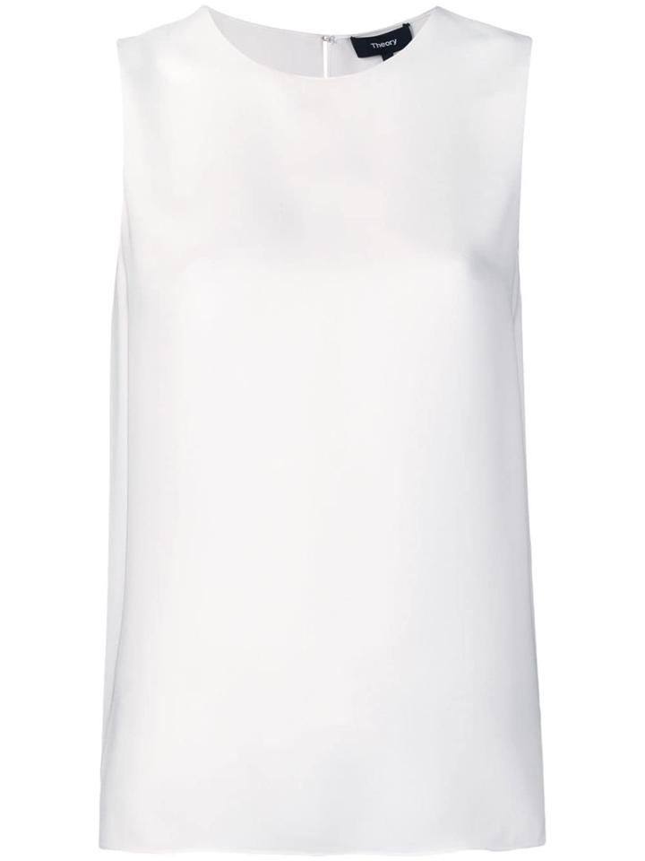 Theory Sleeveless Round Neck Top - White