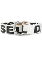 Diesel Ring Buckle Logo Belt - White