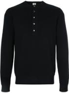 Kent & Curwen Long Sleeved Button Up Sweatshirt - Blue