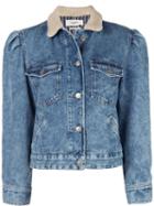 Etoile Shearling Trim Denim Jacket - Blue