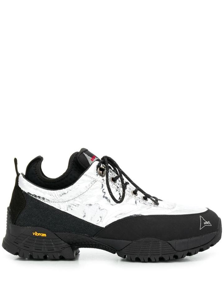 Roa Metallic Silver Lace-up Sneakers