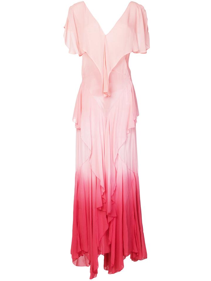Attico Long Gradient Dress - Pink & Purple