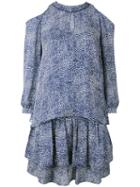Derek Lam 10 Crosby - Layered Off-shoulder Dress - Women - Silk/polyester - 6, Blue, Silk/polyester