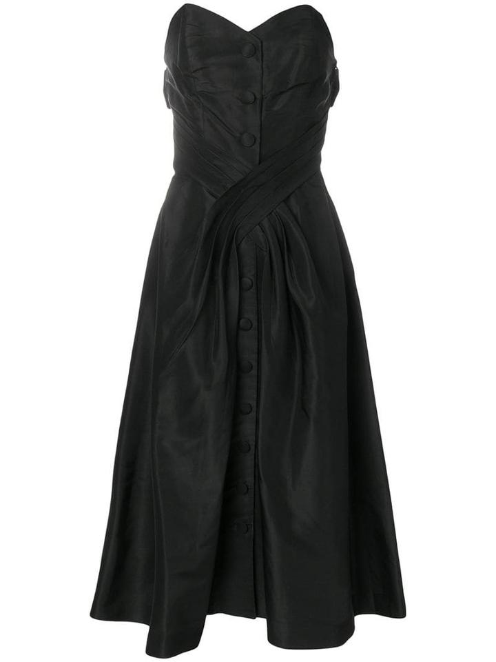 Christian Dior Pre-owned 1956 Strapless Midi Dress - Black