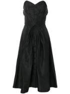 Christian Dior Pre-owned 1956 Strapless Midi Dress - Black