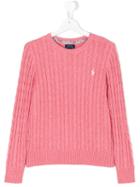 Ralph Lauren Kids - Logo Knitted Sweater - Kids - Cotton - 14 Yrs, Pink/purple