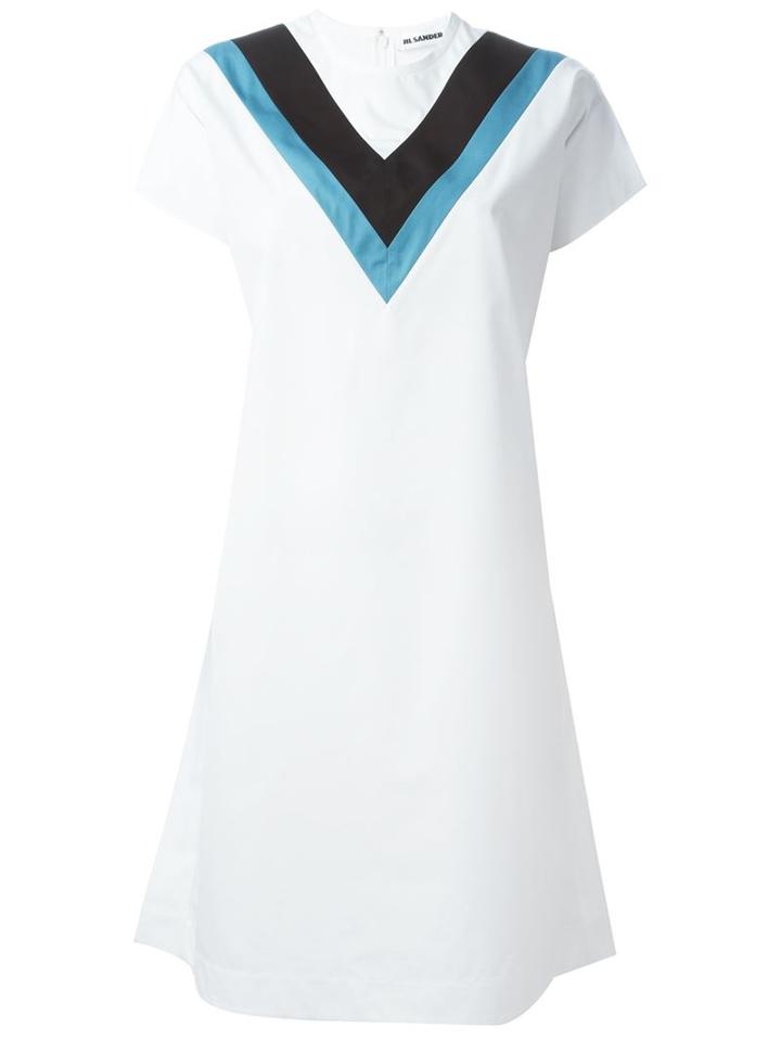 Jil Sander Chevron Collar Shift Dress