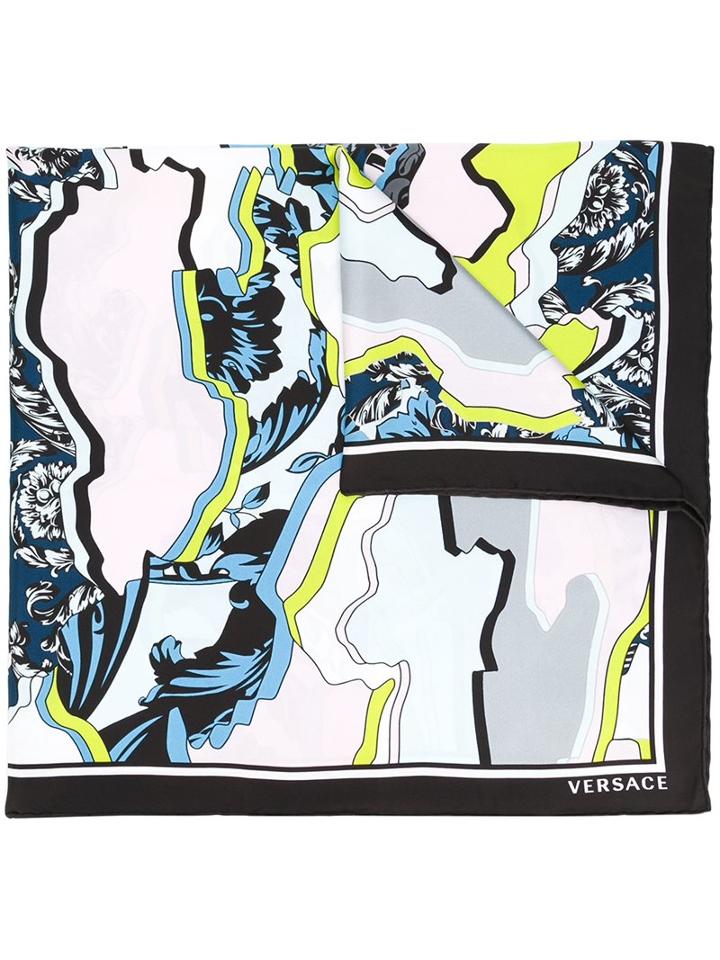 Versace 'jagged Baroque' Scarf, Women's, Silk