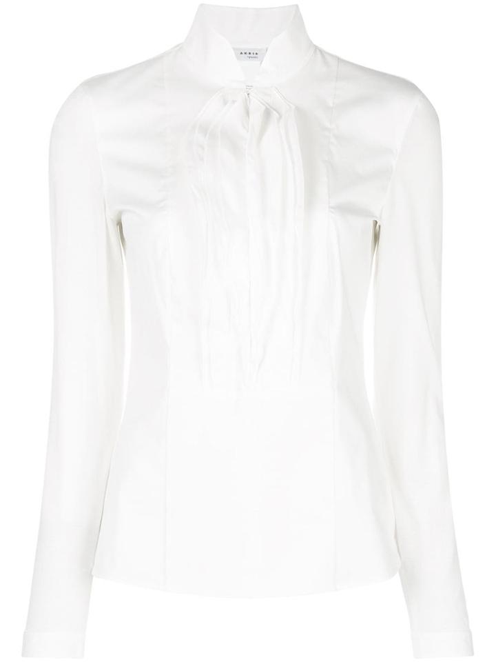 Akris Punto Pleated Bib Shirt - White