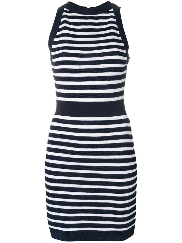 Balmain Slim Striped Dress - Blue