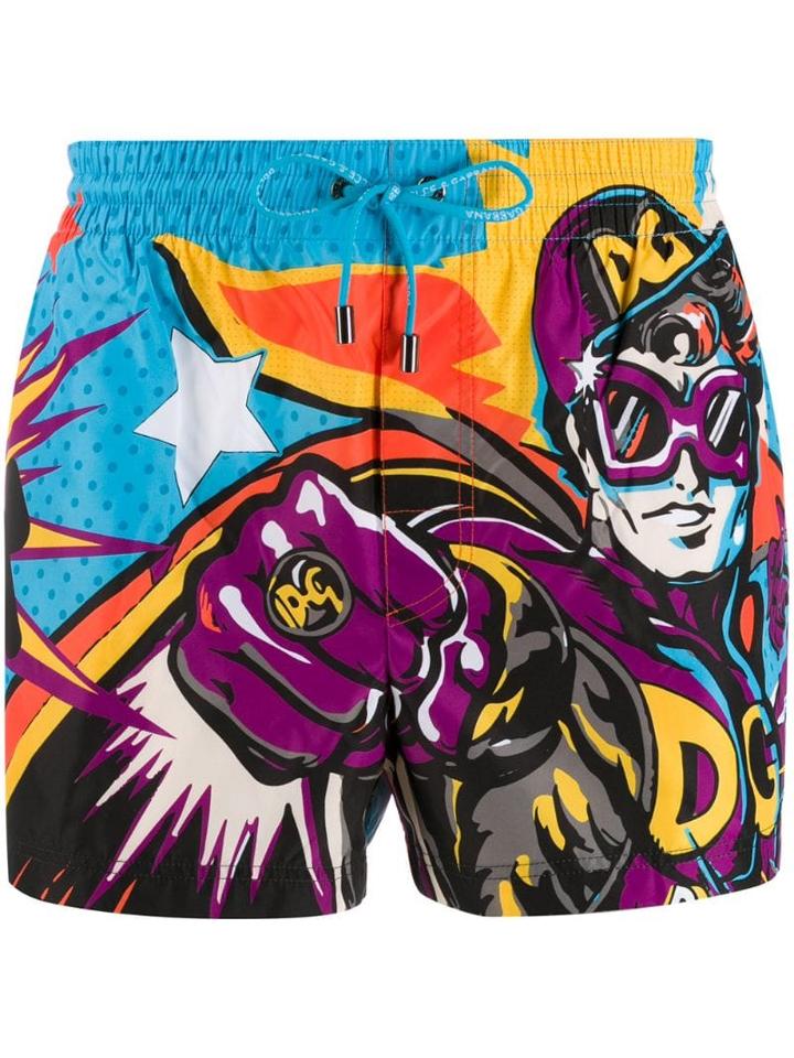 Dolce & Gabbana Colour-block Swim Shorts - Blue