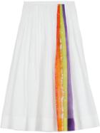 Burberry Rainbow Print Organdie Cotton Skirt - White
