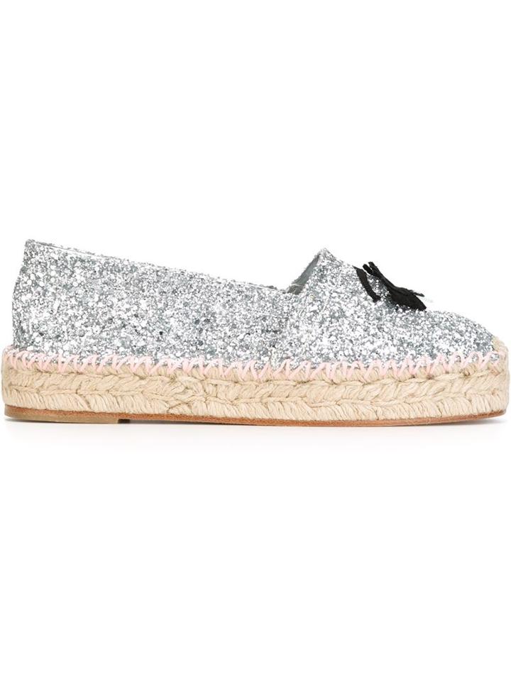 Chiara Ferragni 'flirting' Glitter Espadrilles